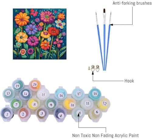 AIBOERL Paint by Numbers Kit for Adults Beginner,Flowers,12X16In