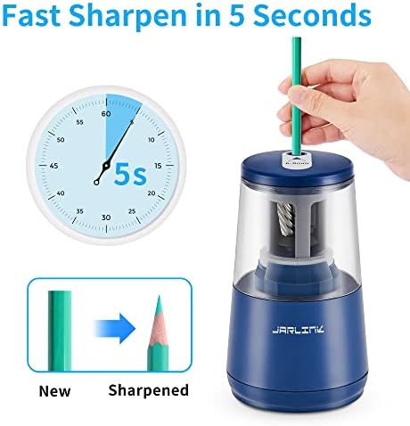 JARLINK Electric Pencil Sharpener, Heavy Duty Helical Blade, Auto Stop