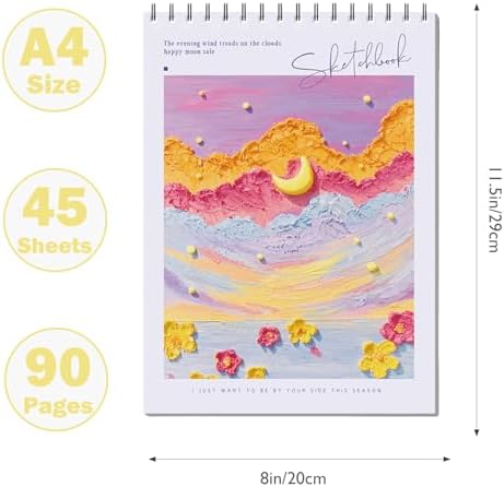 EOREA Purple Spiral Bound Sketch Pad Coloring Book 8x11