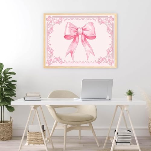 Diamond Art Kits for Adults,Pink Bow Diamond Painting Kits 12 x 16in
