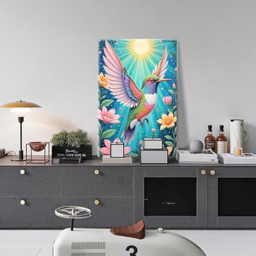 JOOZ Hummingbird Framed Paint by Numbers Kit for Adults 8x12 Inch
