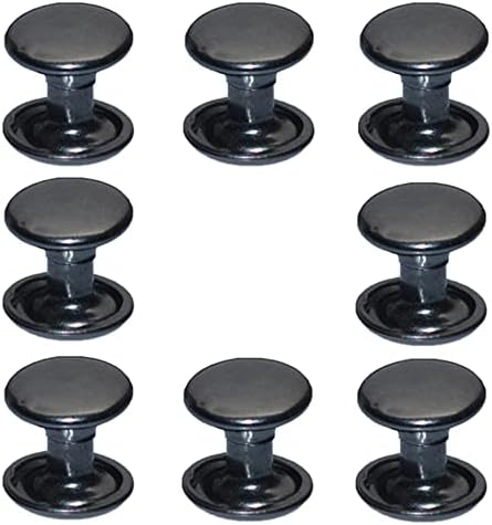 300sets Leather Rivets Double Cap Rivet Tubular Metal Studs Repairs Decoration Craft Accessories for Leather Craft Clothes Shoes Bags Belts (8mm Gunmetal Black)