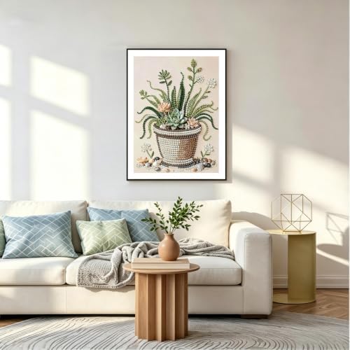 Potted Plant Pearl Painting Kits for Adults,Diamond Art Kit 12x16In