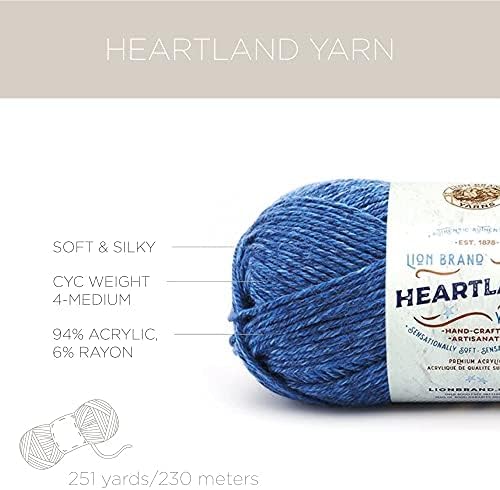 Lion Brand Yarn Heartland Yarn for Crocheting, Knitting, and Weaving, Multicolor Yarn, 2-Pack, Lassen Volcanic