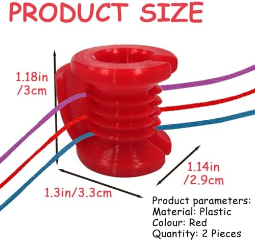 Hikiwin Plastic Yarn Guide Finger Holder, Crochet Tension Ring Knitting Thimble Tool Accessories, Crochet Knitting Loop for Crocheting Knitting Crafts Accessories, Red, 2 Pieces