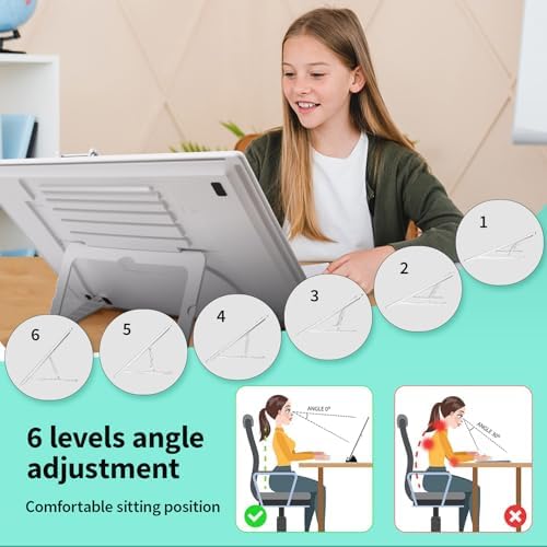 A3 Light Pad for Diamond Painting - Rechargeable Tracing Light Box with Stand, 3 Colours Stepless Dimmable 6 Levels Brightness Light Board, Battery Powered Portable Light Pad for Weeding Vinyl(White)