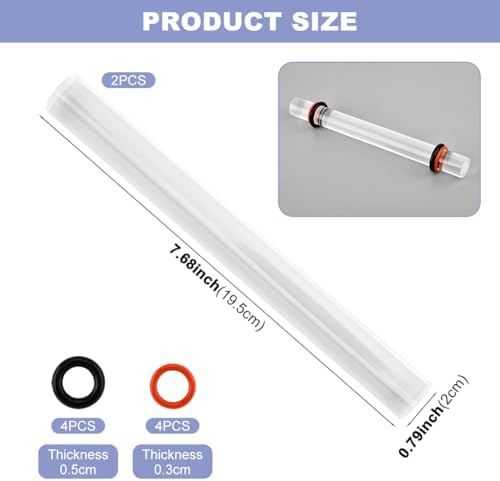2Pcs Polymer Clay Tools Acrylic Roller Clay Rolling Pin with Thickness Rings for DIY Handmade Crafts Handmade Art Supplies(Clear,Size:7.7inch)