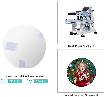 PYD Life 50 PCS Sublimation Blanks Ornaments Ceramic 2.75" Round Bulk