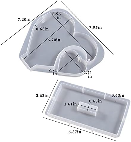 Large Photo Frame Resin Molds, Heart Shape Silicone Molds for Epoxy Resin, DIY Picture Frame Display Unique Mold for Resin Casting Art Crafts Table Home Decor Gift