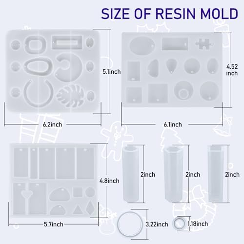 IGaiety Resin Jewelry Making Kit with Silicone Molds, 278PCS Starter Set