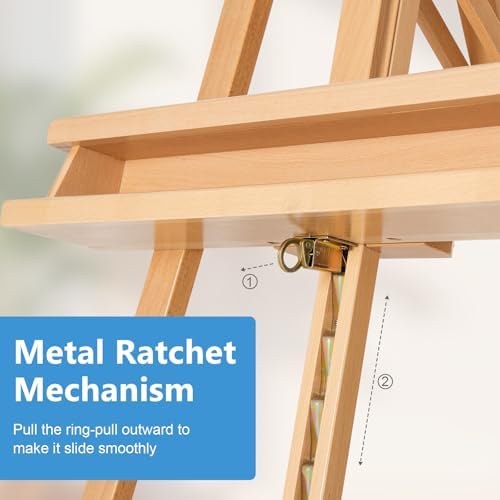 Falling in Art Large A-Frame Solid Beechwood Studio Easel for Painting