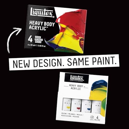 Liquitex Heavy Body Acrylic Paint Set, 4 x 59ml, Mixing Primary Color Set