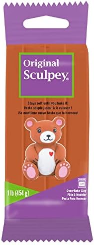 Original Sculpey® Terra Cotta, Non Toxic, Polymer clay, Oven Bake Clay, 1 pound great for modeling, sculpting, holiday, DIY and school projects. Perfect for all skill levels.