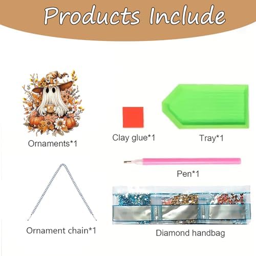 AIBOERL Diamond Art Kits for Adults, Halloween Acrylic Hanging Suncatcher