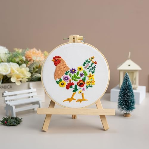 Louise Maelys Hen Embroidery Kit for Beginners Farmhouse DIY Craft