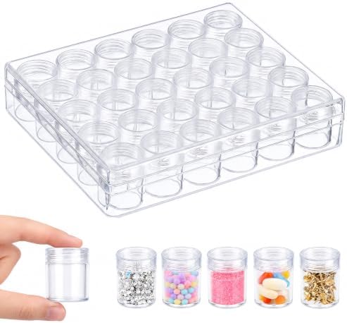 BigOtters 30 Grids Diamond Painting Storage Containers, Portable Bead Art Organizer Case with Lids for Crafts, Jewelry DIY