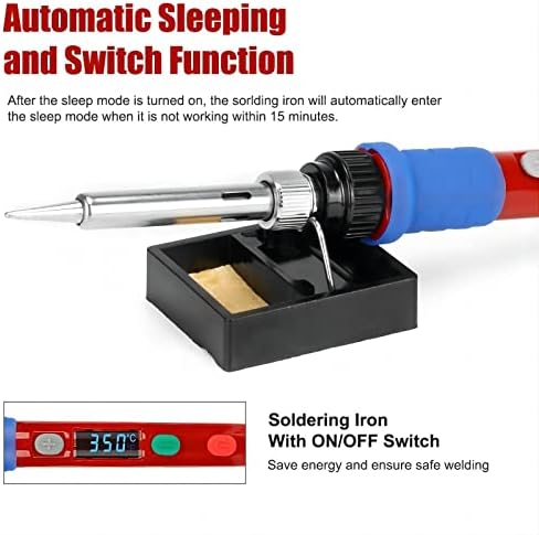 Soldering Iron Kit, 90W 110V LED Digital Soldering Iron with Ceramic Heater, Adjustable Temperature Soldering Welding Iron Kit, Auto-sleep, Thermostatic Design