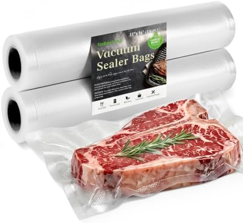 Kitchen Essentials, Vacuum Sealer Bags For Food, 2 Rolls 11"x16'