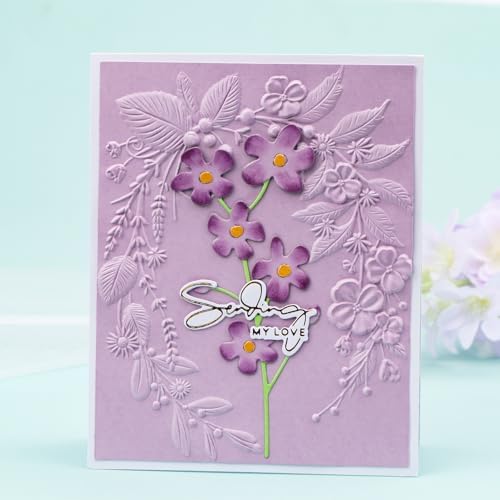 BAOFALI 3D Cherry Blossom Leaf Plastic Embossing Folders for DIY Scrapbooking Photo Album Card Paper Craft Decoration for Card Making,Embossing Template Paper Card Embossing Stencil