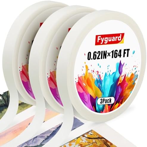 3 Rolls Artist Tape 0.62IN × 492 FT Total Watercolor Tape, Acid Free Artist Tape for Watercolor Paper Painting Masking Framing