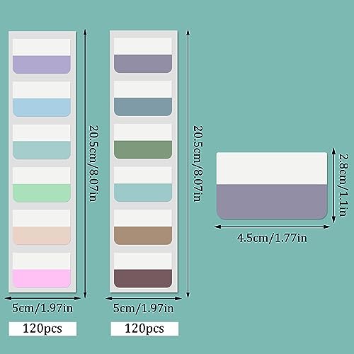 240 Pcs Sticky Index Tabs, Colored Book Tabs for Notebooks, 1.8×1 Inch