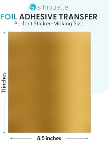 Silhouette Printable Adhesive Foil 8.5"X11" 8/Pkg - Gold