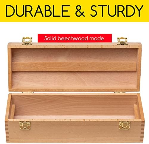 MEEDEN Medium Art Supply Storage Box: Multi-Function Beech Wooden Chest