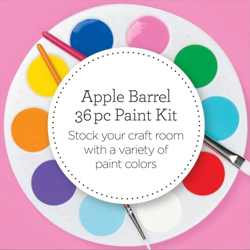 Apple Barrel Gloss Acrylic Craft Paint and Brush Kit, Set of 36