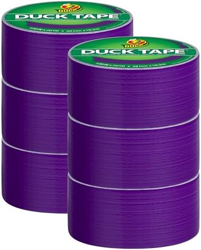 Duck Brand Color Duct Tape, 6-Roll, Purple (283138_C)