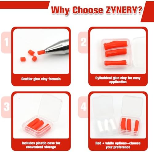 ZYNERY 24 Pcs Glue Clay Refills Paint Pen for Diamond Art Pen Tools, Diamond Refillable Paint Pens for Rhinestones, Gem Art Rhinestone Picker Tool for 5D Gem Painting (8 Boxes)
