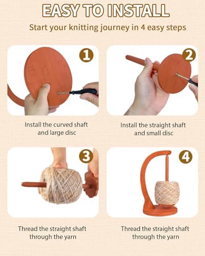 SPEENSUN Magnetic Yarn Holder for Crocheting, Large, Walnut Finish