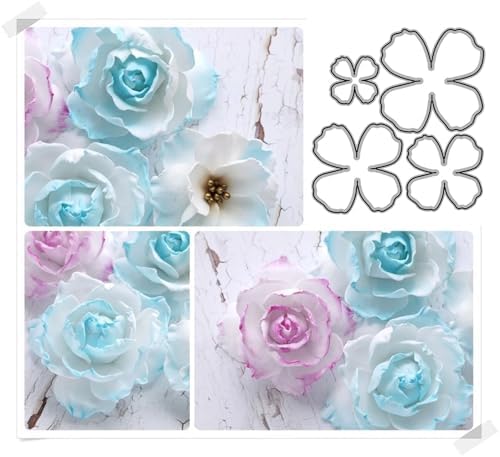 Scrapbooking Die-Cuts for Card Making, Christmas Metal Cutting Dies, Paper Craft Punch Template, Background Embossing Stencils, DIY Album Décor (Flower E)