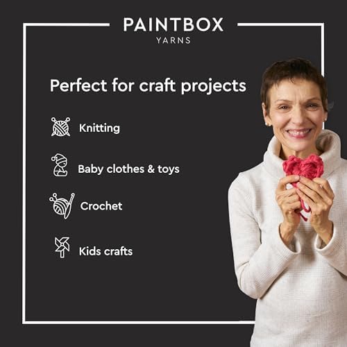 Paintbox Yarns 100% Cotton Aran Yarn Pack of 10 x 1.76oz / 50g, 93yds / 85m