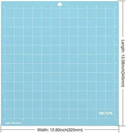 Cutting Mat for Silhouette Cameo 3/2/1 (Light-Grip,12x12 inch 3pack) Adhesive&Sticky Non-Slip Flexible Square Gridded Blue Cut Mats Replacement Accessories Set Matts Vinyl Craft Sewing