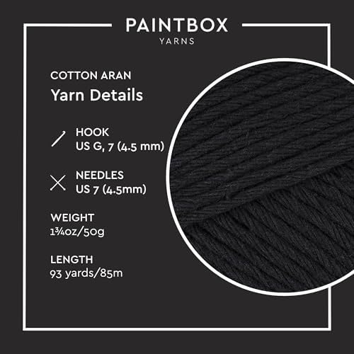 Paintbox Yarns 100% Cotton Aran Yarn Pack of 10 x 1.76oz / 50g, 93yds / 85m