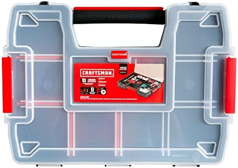 CRAFTSMAN Storage Organizer, Small Parts Organizer, 3-Packs with 10-Compartments, Lid Includes Secure Latch (CMST60964M)