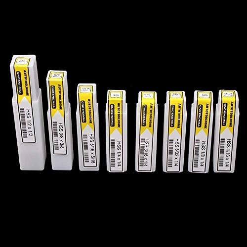 8PCS HSS 4-Flute End Mill Set CNC Milling Bits 1/16''-1/2''