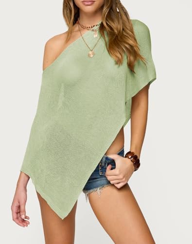 Women Knit Poncho Top Sheer Crochet Shawl Cover Up