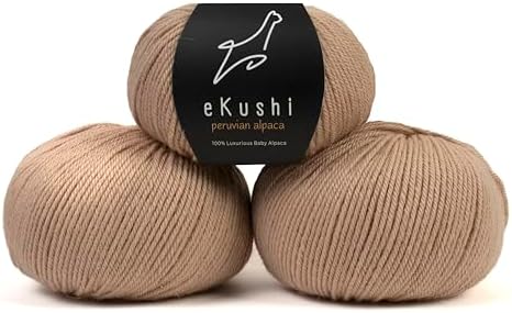 100% Baby Alpaca Yarn for Knitting & Crocheting - Set of 3 Skeins of Premium Yarn DK - Lightweight, Hypoallergenic & Thermal Peru Made - Ideal for Delicate Projects (N022 - Tuscan)