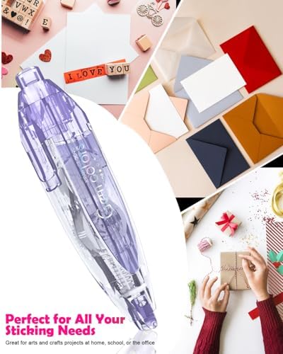 2026 Retractable Double Sided Tape Roller for Crafts, 2 Pcs Glue Tape for Scrapbooking with 4 Extra Refills,16FT Scrapbook Tape Runner, Tape for Art School Office Supplies, Lavender & Mint Green