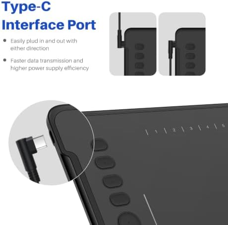 HUION Inspiroy H1161 Graphics Drawing Tablet with Touch Strip, 11x6.87 Inch