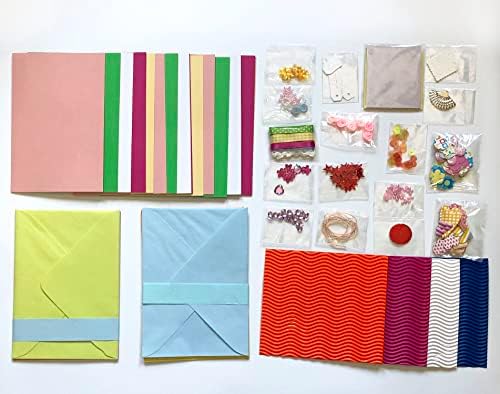 Huralona Greeting Card Making Supplier Envelope Kit Gift Anniversary Craft | Handmade DIY Card Kits 15 Cards 15 Envelopes and Dec Accessories for Birthday Thanksgiving Christmas Wedding Invitation