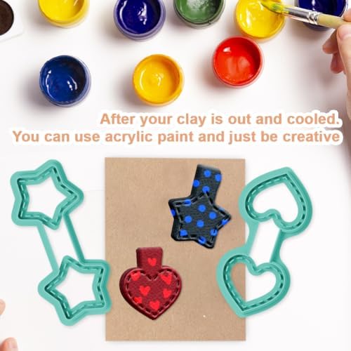12Pcs Basic Shape Polymer Clay Cutters Geometric Keychain Clay Earrings Cutters Polymer Jewelry Cutter for Earrings Making Birthday Party DIY Supplies