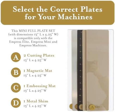 Anna Griffin Empress Full Plates Set -Embossing Plates for Crafting, Scrapbooking Supplies & Junk Journal Supplies - Includes Magnetic Mat, Embossing Mat & Metal Shim (Mini Full Plate)