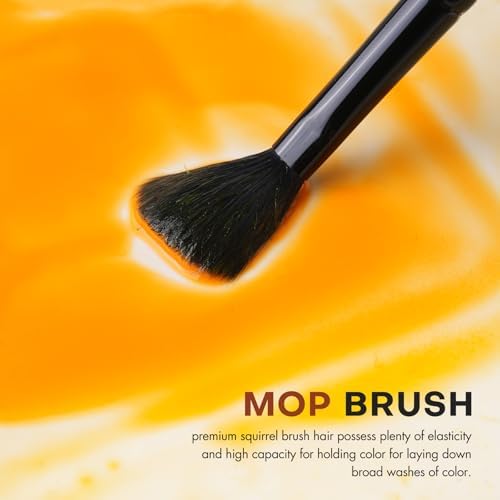 Fuumuui Travel Watercolor Brushes, 5Pcs Professional Plein Air Elegant Natural Squirrel Hair Travel Paint Brush Set with Sable Extended Needle Point Perfect for Watercolor Gouache Ink Painting