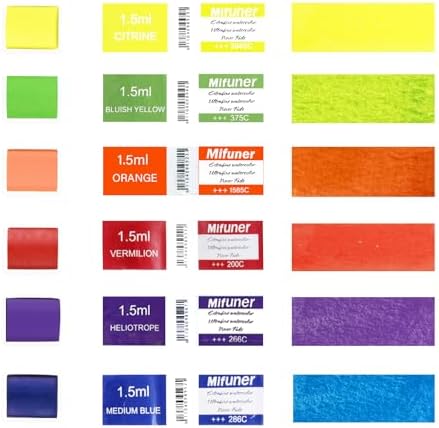 Mini Portable Handmade Artist Watercolor Paint,6 Colors Solid Watercolor