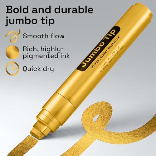 ARTISTRO Gold Paint Pens - Jumbo Tips - Set of 5
