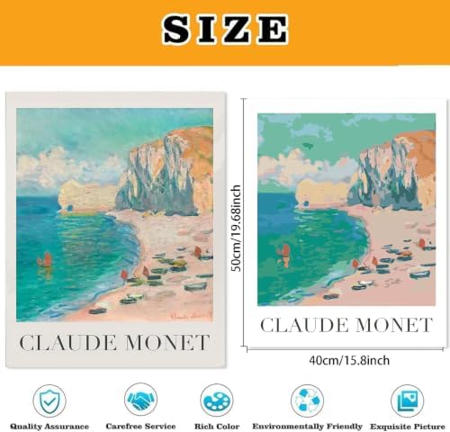 3 Pack Monet Paint by Numbers Kit for Adults Beginner (Without Frame)