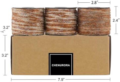 Artisanal Yarn Collection Multifiber Fancy Yarn for Knitting Crocheting Crafts DIY, Set of 3 Rolls(102 Caramel Wheat Waves)