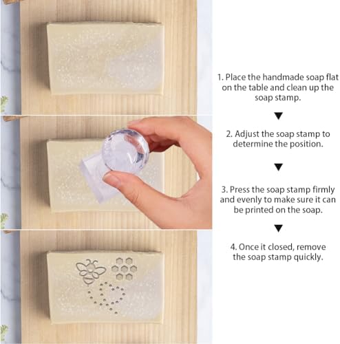 PH PandaHall Bee Soap Stamp, Beehive Soap Embossing Stamp Acrylic Chapter Imprint Stamp for Handmade Soap Cookie Clay Pottery Stamp Biscuits Gummier Making Projects
